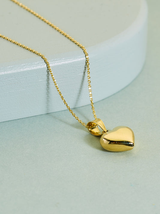 14 Ayar Kalp Kolye Aşk Kadın Kolye, Şık Mücevher Kutusuyla